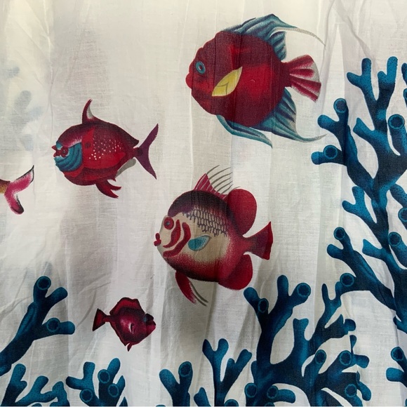 Soft Surroundings Blue and Red Swim Coverup - Picture 3 of 8